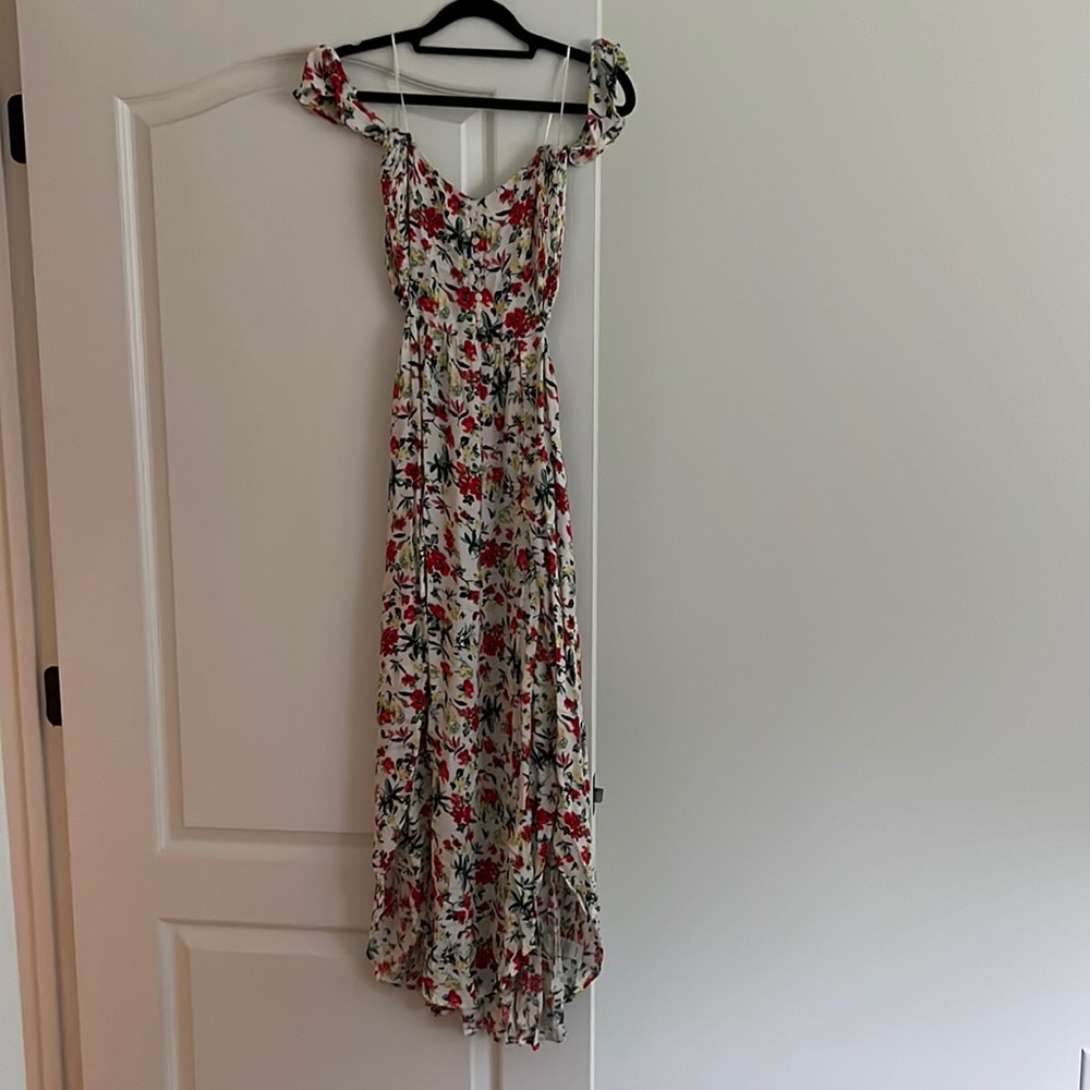 Lush Medium Floral MIDI Dress - Easy on the eyes cream Lulu’s